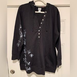 Butterfly Hoodie W/Rhinestone Details